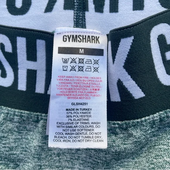 Gymshark Green Athletic Biker Shorts Women’s Size Medium - Picture 2 of 5